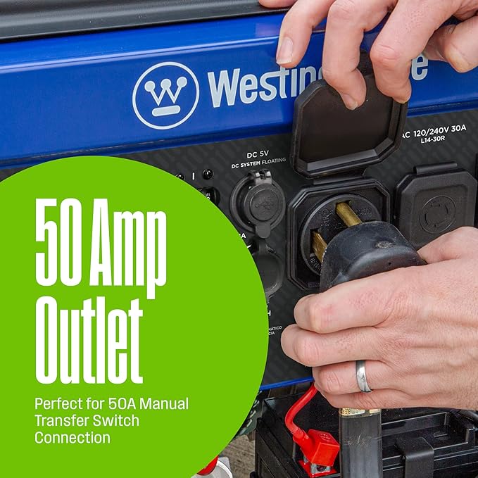 Westinghouse 13500 Peak Watt Tri-Fuel Home Backup Portable Generator, Remote Electric Start, Transfer Switch Ready, Gas, Propane, and Natural Gas Powered