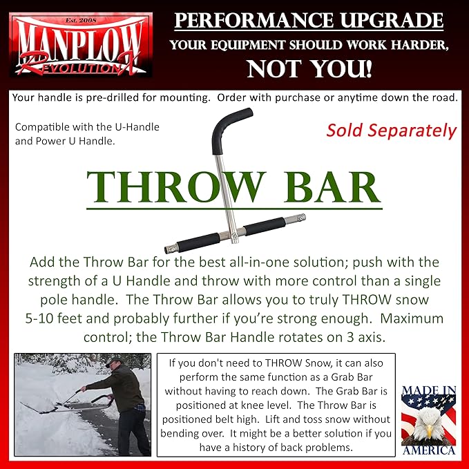 MANPLOW RevolutionX Snow Pusher with U Handle (48 Inch)