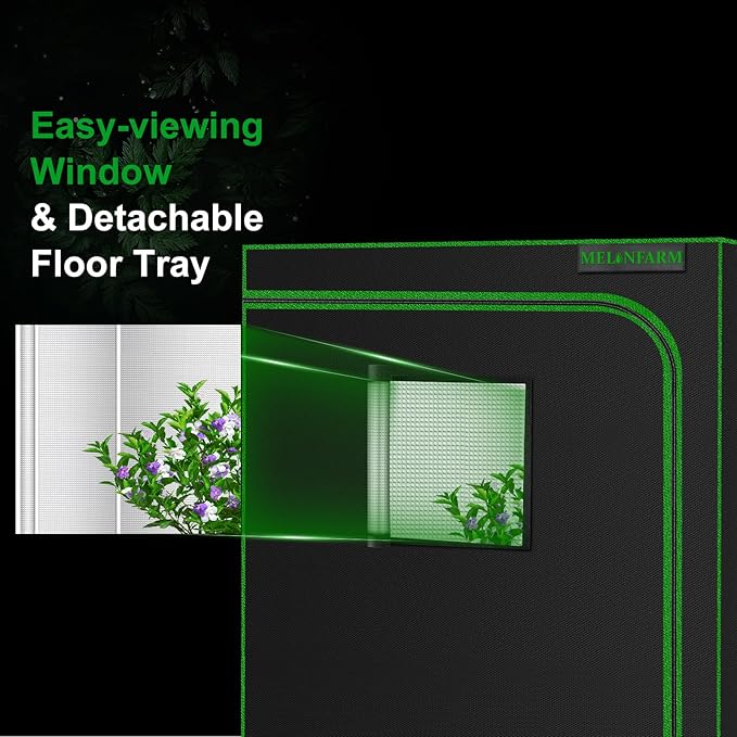 MELONFARM Small Grow Tent for Aerogarden,32”x24”x28” ,Hydroponics Growing System ,Highly Reflective 600D Diamond Mylar Canvas with Ventilation window and Floor Tray for Hydroponic Indoor Plant Growing