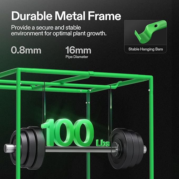 VIVOSUN S336 3x3 Grow Tent, 36"x36"x72" High Reflective Mylar with Observation Window and Floor Tray for Hydroponics Indoor Plant for VS2000/VS3000