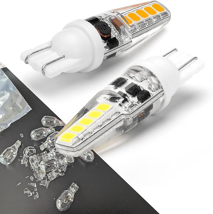 12 Volt Low Voltage Wedge Base Led Landscape Bulbs T5 T10 3W 300lm,T5 Malibu Path Garden Light Bulbs,921 922 912 194 168 T10 RV Camper Trailer Motorhome Marine Boat Dome Light,2700K Warm White,10 Pack