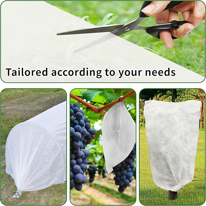 10x30ft Plant Covers Freeze Protection, 1.5oz/yd² Frost Cloths, Plant Blanket for Winter Raised Garden Bed, Garden Cover for Snow, Tree, Shrub, Burlap, Rose