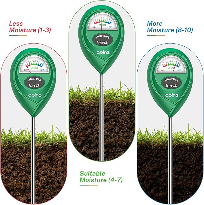 apine Soil Moisture Meter,Plants Moisture Meter,Plant Water Meter for Indoor/Outdoor Plants,Hydrometer for Plants(Green)