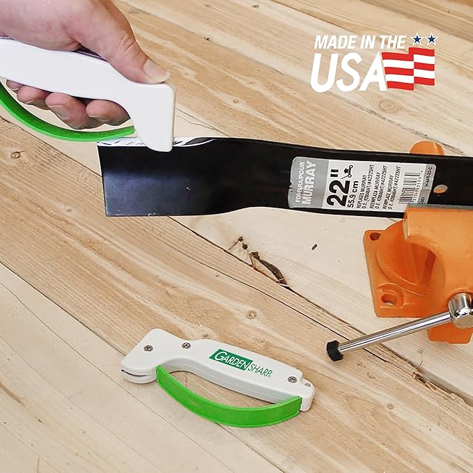 AccuSharp Garden Tool Sharpener, Diamond-Honed Tungsten Carbide Blades, Restores, Repairs, Sharpens & Hones Lawnmower Blades, Secateurs, Limb Loppers, Hoes, Shovels, and Scythes
