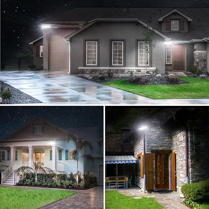 Olafus 80W Flood Lights Outdoor, Switch Controlled 8000LM LED Security Lights, IP65 Waterproof Outside Floodlights, 6500K Exterior Flood Light Fixture Wired for House Yard Porch Eave White