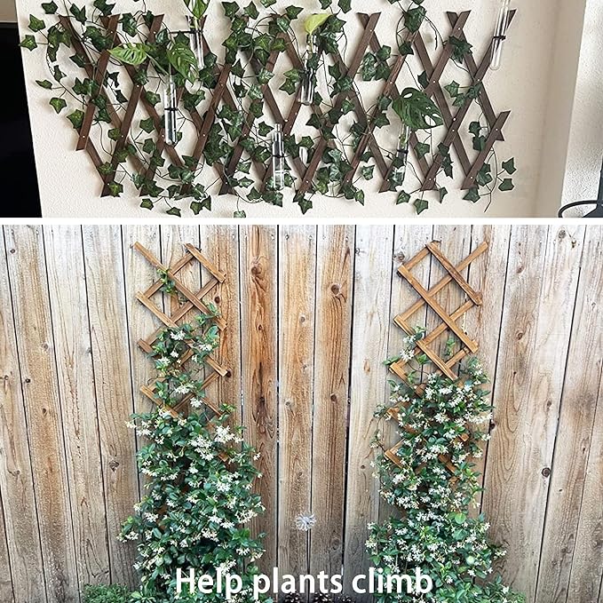 Wooden Lattice Wall-Expandable Plant Garden Trellis for Climbing Plants Outdoor Air Plant Vertical Rack Wall Decor for Room Patio