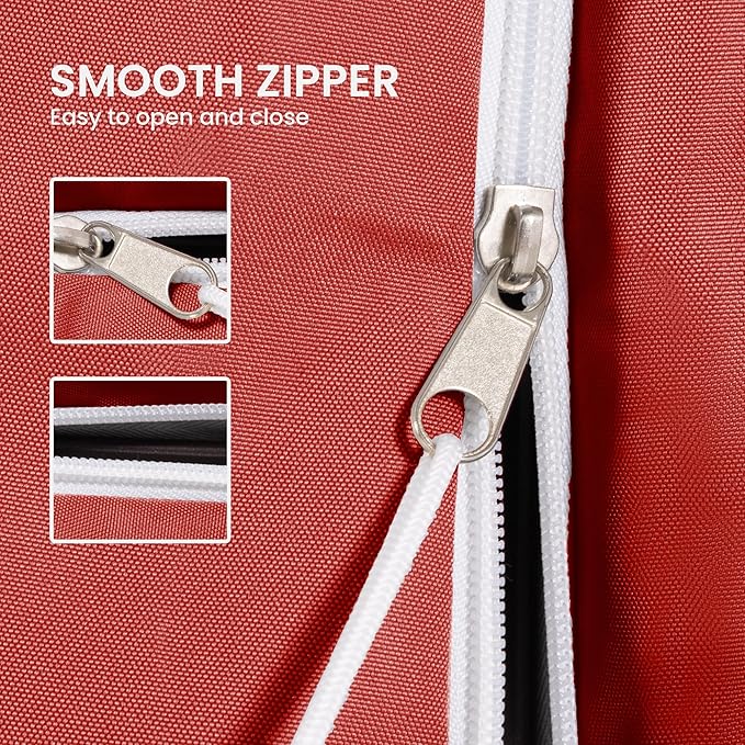 Patio Cantilever Umbrella Cover Outdoor Offset umbrellas Covers with Zipper and Rod UV Resistant Waterproof for Pool Deck Garden, Red