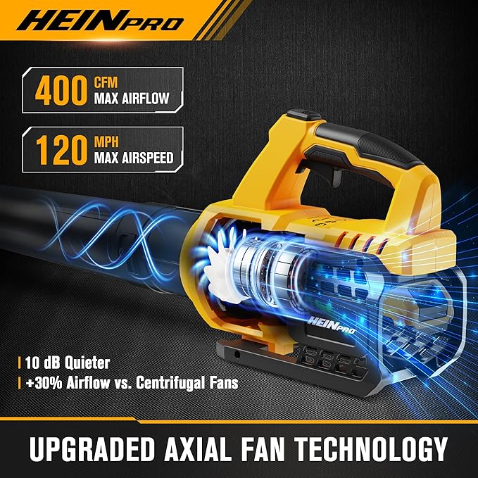 Cordless Leaf Blower Compatible with Dewalt 20V Max Battery 400CFM Electric Leaf Blower Cordless, Variable Speed, Turbo Mode, Leaf blowers Battery Powered for Lawn Care, Yard(Bare Tool)