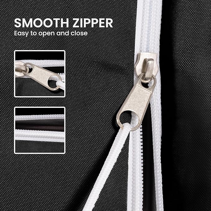 Patio Cantilever Umbrella Cover Outdoor Offset umbrellas Covers with Zipper and Rod UV Resistant Waterproof for Pool Deck Garden, Black