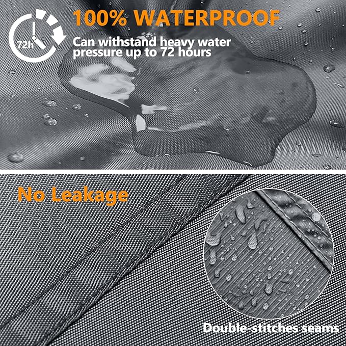 STARTWO Patio Furniture Covers, Waterproof Heavy Duty Outdoor Furniture Cover for Table Chairs and Sectional Sofa Set,126x64x28in,Gray