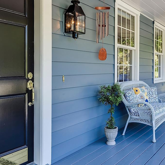 Woodstock Chimes Neptune Wind Chime for Outside 16" Small Bronze, Outdoor Decor for Patio, Porch, Garden, Memorial Gift for Loved Ones AGSBR