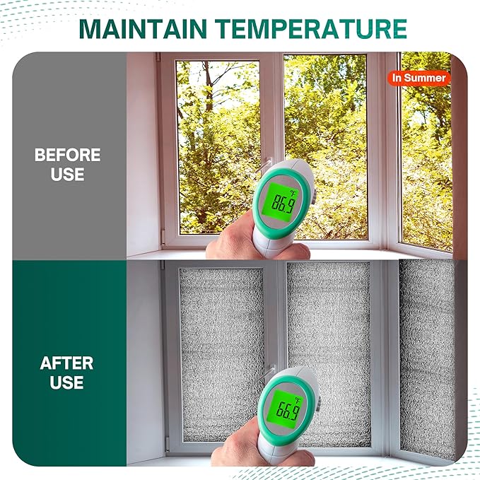 Window Insulation for Winter, Reflective Insulation Roll 59 in X 99 in, Double-Sided Aluminum Foam Core Radiant Barrier Kit with Tape for RV Windows Garage Door