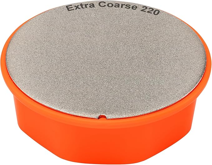 SHARPAL 216N Dual-Grit Diamond Sharpening Stone – Extra Coarse 220 / Fine 600 Grit Knife & Garden Tool Sharpener for Lawn Mower Blades, Axes, Hatchets, Machetes, Hedge Shears, Chisels & More