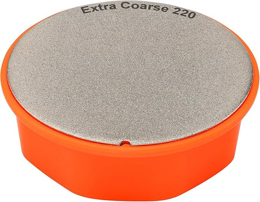 SHARPAL 216N Dual-Grit Diamond Sharpening Stone – Extra Coarse 220 / Fine 600 Grit Knife & Garden Tool Sharpener for Lawn Mower Blades, Axes, Hatchets, Machetes, Hedge Shears, Chisels & More