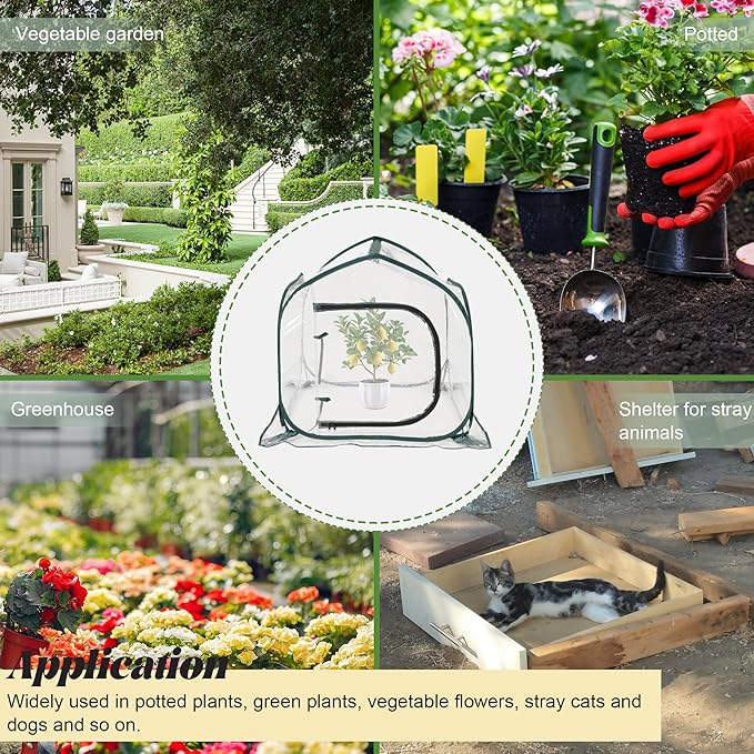 Mini Transparent Pop Up Greenhouse for Indoor and Outdoor Backyard Gardens - Portable Large Space and Durable
