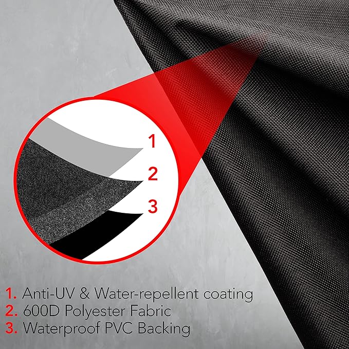 Heavy Duty Smoker Cover for Outdoor Grill – Fits Popular Smoker Brands & Pro 575 Series Grills – Waterproof, Weather Resistant, UV & Fade Resistant with Adjustable Straps – Black