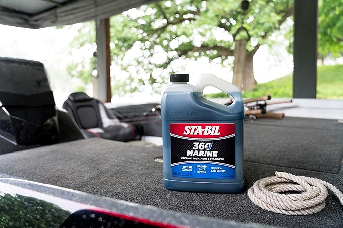 STA-BIL Marine Fuel System Treatment | Full Fuel System Cleaner, Injector Cleaner | Additive for Boats & Watercrafts, In-Season Cleaning & Protection 1 Gallon (4 Pack)