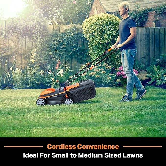 LawnMaster 24VMWBL 24V Max 13-inch Cordless Lawn Mower and Cordless Leaf Blower Combo with 2x4.0Ah Batteries and Charger
