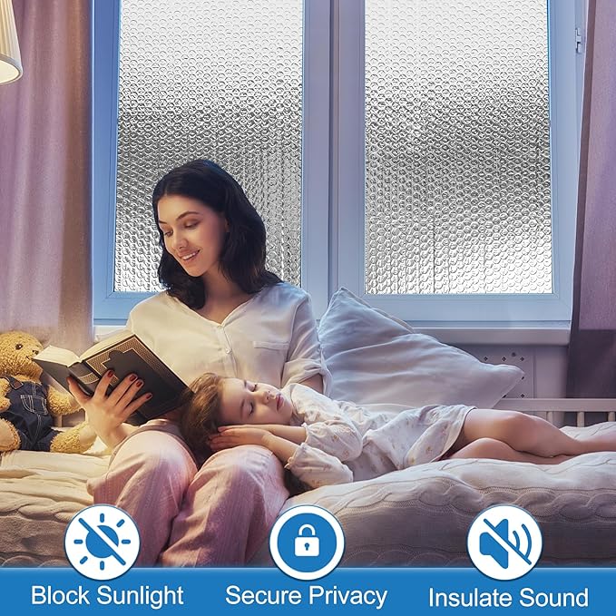 Garage Door Insulation Kit 24P Double Bubble Window Heat Insulation Panels, 6MM 24" x 48" Reflective Aluminum Foil Summer Barrier Insulation Sheets with 240 Adhesive Tapes for Garage Greenhouse Attic