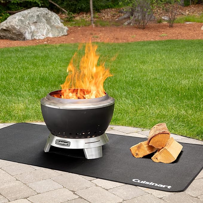 Cuisinart 19.5” Cleanburn Smokeless Fire Pit with Removable Base for Ash, Portable Wood Burning Outdoor Fireplace, Stainless Steel Smoke Free Outdoor Heater, Enhanced Airflow and Easy Cleanup