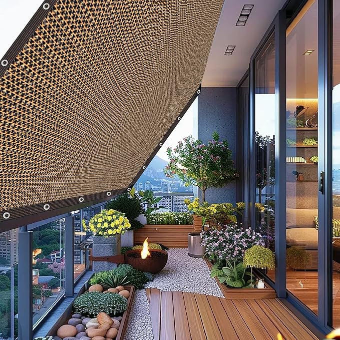 80% Shade Cloth, Durable Mesh Tarp with Grommets, Garden Sunblock Shade Cloth Shading Antifreezing for Plants Cover, Greenhouse, Barns Kennel, Patio, Tomatoes