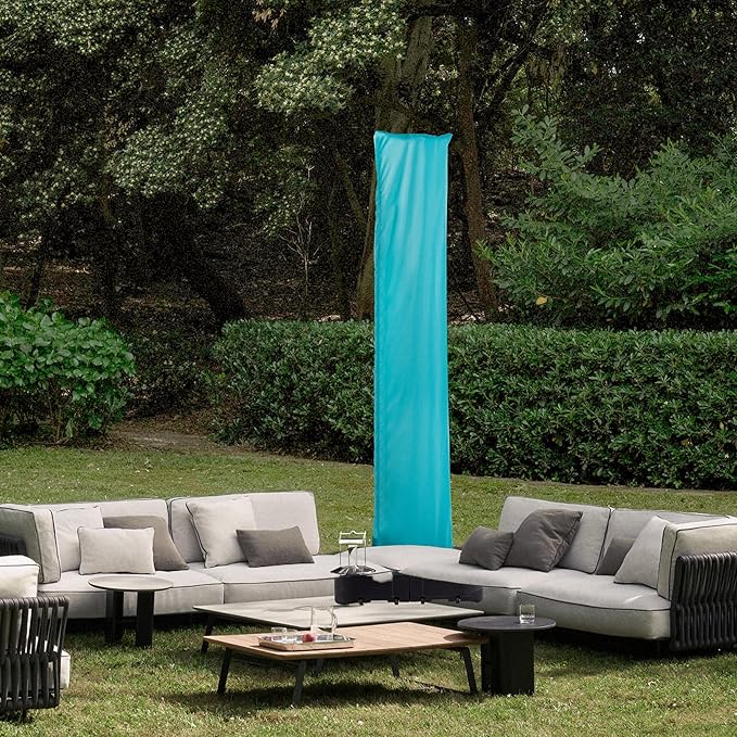 Patio Cantilever Umbrella Cover Outdoor Offset umbrellas Covers with Zipper and Rod UV Resistant Waterproof for Pool Deck Garden, Turquoise