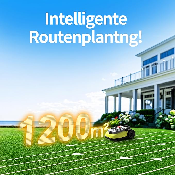 Robot Lawn Mower, RTK+AI Vision Robotic Lawnmower for Accurate Navigation & Obstacle Avoidance, Perimeter Wire Free, Smart APP Control, Auto Grass Cutting for 1/4 Acre Lawns up to 55% Slopes