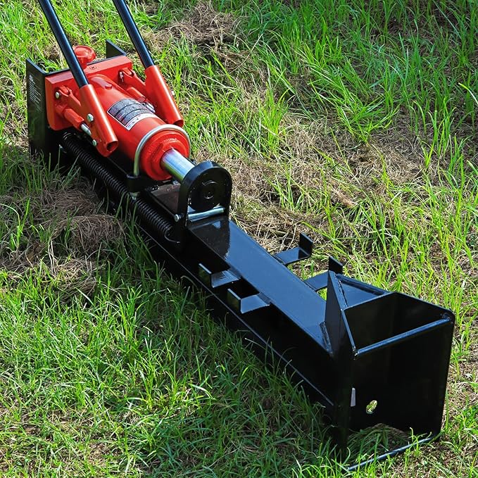 BIG RED ATGS012-1 Torin Hydraulic Log Splitter: Durable Manual Wood Splitter with Horizontal Full Steel Beam, Labor-saving Machine - Stable and Safe, Capacity 12 Ton, Red