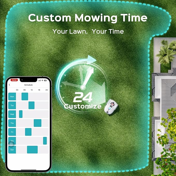 M800Plus GPS+Vision Cordless Robot Lawn Mower with Bow-Shaped Path Mowing, APP Control, Robotic Lawnmower with Obstacle Avoidance, Auto-Charging, Height Adjustment, for Lawns up to 8611 sq.ft
