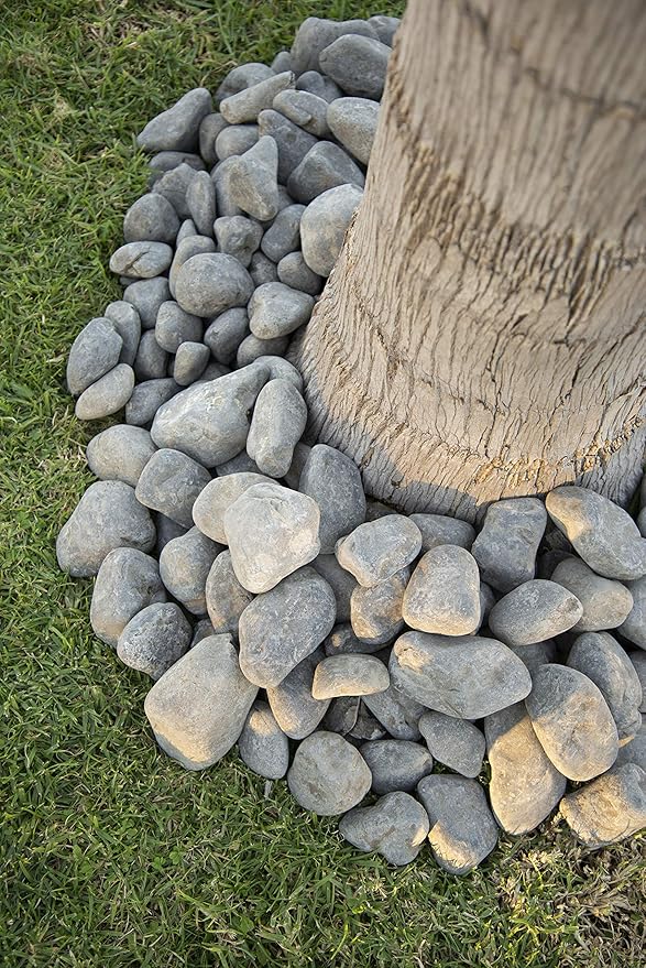 MSI Nile Decorative Polished Gray Pebbles, 1.2 inch - 2.4 inch, 40 lb. Bag (55 Bags/Pallet)