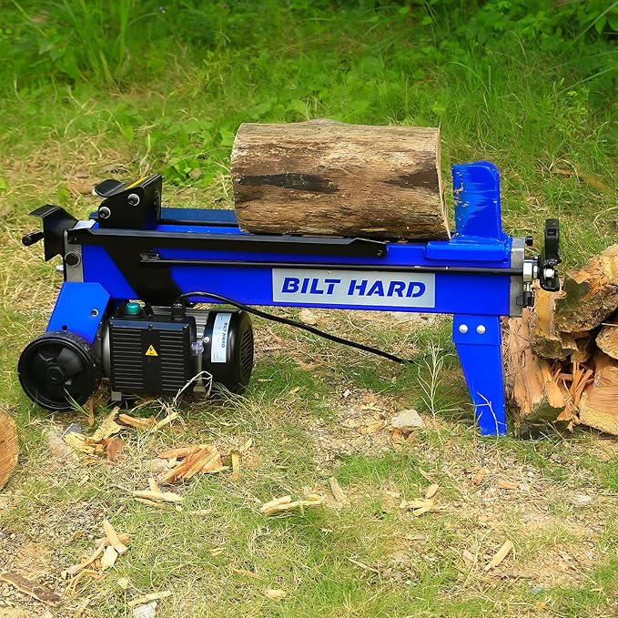BILT HARD Log Splitter 6.5 Ton, Wood Splitter Electric Powered 15Amp, with Hydraulic Ram, Electric Firewood Splitting Machine, Horizontal