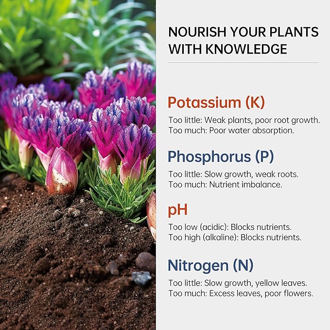 AAwipes Soil Test Kit 4-in-1 for pH, Nitrogen, Phosphorus & Potassium - 40 Soil Testing Kits Upgraded Accurate Nutrient Tester for Garden, Yard, Lawn & Plant Care with Sampling Accessories (J04-40)