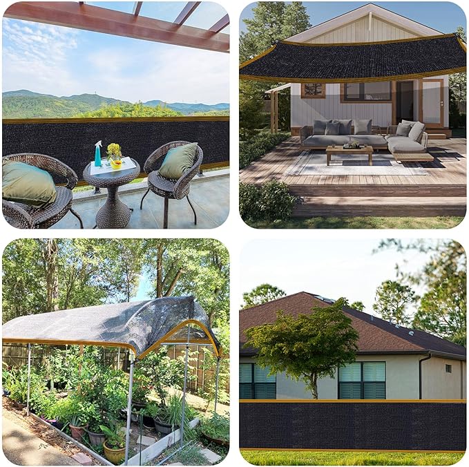 QLOFEI Shade Cloth for Garden, 70% Sun Screens for Patio Pergola Outdoor, Easy to Hang Mesh Tarp Shade Cloth with Grommets, Shade Neting Cover for Kennel Chicken Coop Plant Shade Sail, 4x10 FT