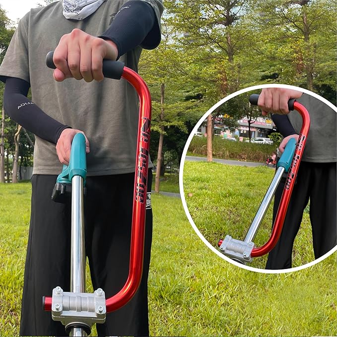 Ergonomic Trimmer Handle Grip for Weed Wacker Extension Handle, Ergonomic String Trimmer Handle Lawn Trimmer Grips with Bracket Clamp for String Trimmer, Lawn Care, Landscaping (red)