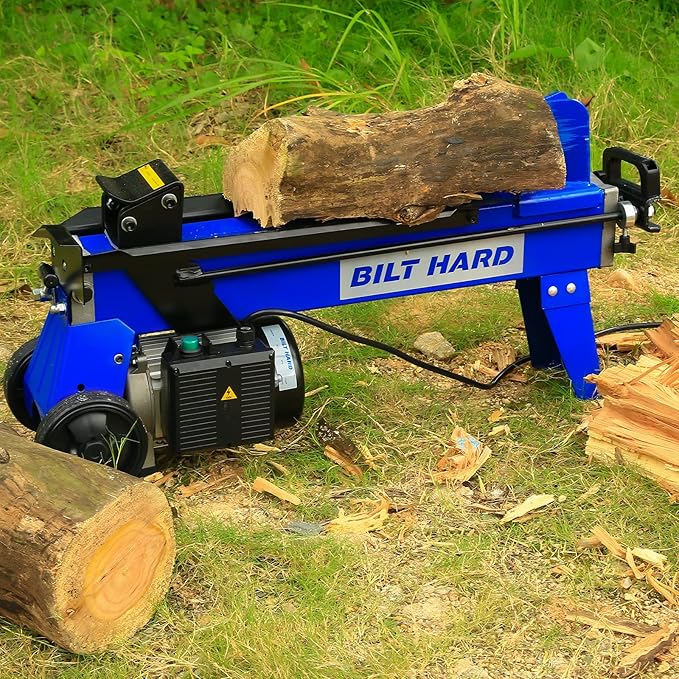 BILT HARD Log Splitter 6.5 Ton, Wood Splitter Electric Powered 15Amp, with Hydraulic Ram, Electric Firewood Splitting Machine, Horizontal