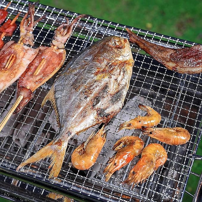 Charcoal Grill, Barbecue Charcoal Grill, Outdoor Stainless Steel Smoker BBQ grill for Outdoor Cooking Camping Picnics Beach 336 Square Inches