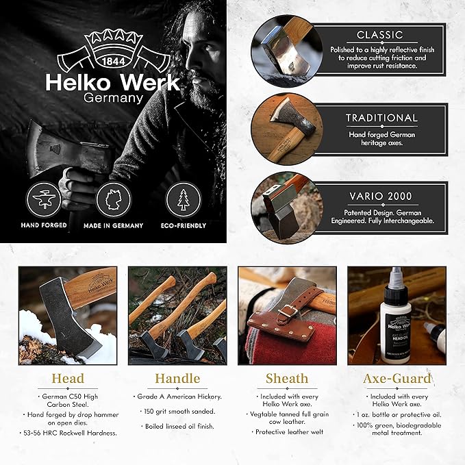 1844 Helko Werk Germany Handforged German Twisted Steel Splitting Wedge - 4.5 lbs Log Splitter Wedge for Splitting Firewood - Firewood Splitter Wood Splitter Tool (Splitting Wedge) #13421
