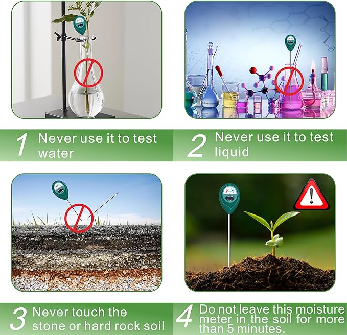 XLUX Long Probe Deep Use Soil Moisture Meter, Water Monitor Indicator Sensor, Hygrometer for Outdoor Indoor Large Pot Plants, Flower, Gardening, Farming