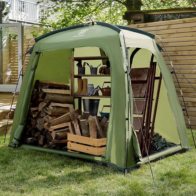 EVER ADVANCED Bike Storage Tent, Portable Bike Shed for 3 Bikes, Storage Sheds with PU4000 mm Water-Resistant for Bicycles, Motorcycles, Lawn Mower, Garden Tools, Lightweight Bike Tent, 6.6'x4'x5.4'