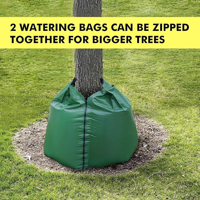 REMIAWY Tree Watering Bag 20 Gallon With Heavy Duty Zipper - Premium PVC Slow Release Drippers for Trees (5 Pack, 5-8 Hours Releasing Time)