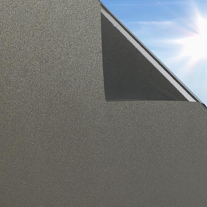rabbitgoo Privacy Window Film, Static Cling Privacy Film for Glass Windows, Removable Grey Frosted Sun Light Blocking Coverings House Tint for Home Bathroom Garage, Taupe, 29.5 x 78.7 Inches