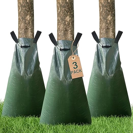 3 Pack Tree Watering Bags, 20 Gallon Slow Release Gator Bags for Trees, Durable PVC Tree Drip Irrigation Bags with Heavy Duty Zipper, Deep Root Targeting
