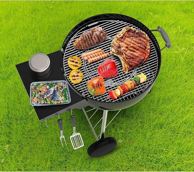 Stanbroil Grill Side Table for 22 Inch Weber Master-Touch & Original Kettle & Original Kettle Premium Charcoal Grills
