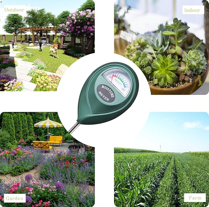 XLUX Soil Moisture Meter, Plant Water Monitor, Hygrometer Sensor for Gardening, Farming, Indoor and Outdoor Plants, No Batteries Required