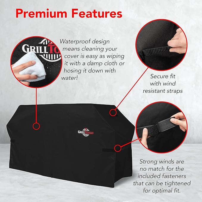 Heavy Duty Griddle Cover for Outdoor Griddle, Fits 28 Inch Griddle – Waterproof, Weather Resistant, UV & Fade Resistant with Adjustable Straps – Flat Grill Cover, Black