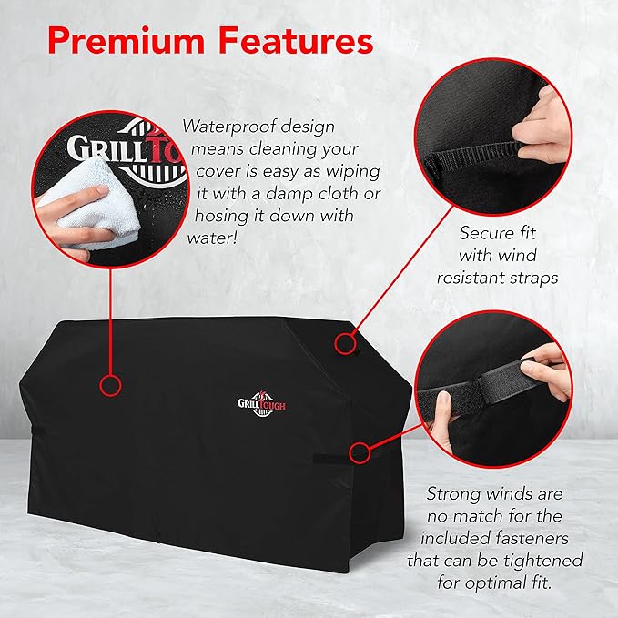 Heavy Duty Griddle Cover for Outdoor Griddle, Fits 36 Inch Griddle – Waterproof, Weather Resistant, UV & Fade Resistant with Adjustable Straps – Flat Grill Cover, Black