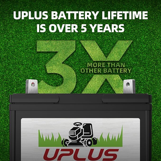 UPLUS U1 Riding Lawn Mower Battery, 12V 330CCA Garden Tractors Battery Maintenance Free AGM Batteries, Fit for John Deere, Cub Cadet, Husqvarna, Craftsman, Toro, Ariens, Poulan Pro and Troy-Bilt