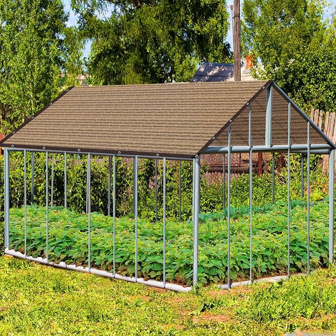 Shade Cloth for Garden,80% Mesh Tarp with Grommets Shade Cloth for Greenhouse,Patio,Vegetables,Plants Cover and Chicken Coops,Coffee Shade Net for Outdoor Garden