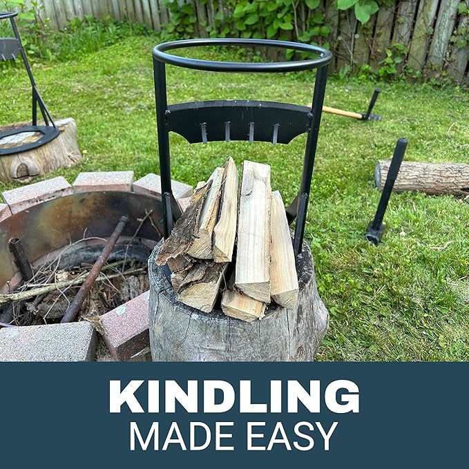 Kindling Splitter for Firewood, Heavy Duty Manual Log Splitter – Best in Class for Fire Pit, Bonfire and Campfire Accessories - Easy and Safe Wood Splitter Tool - Great for Campsites (XL)