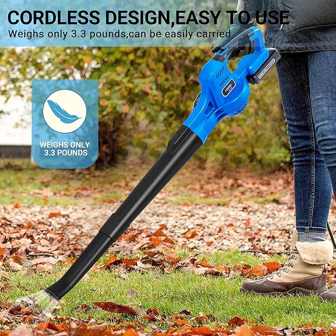 20V Cordless String Trimmer & Edger and Leaf Blower Combo Kit, 12 Inch Weed Wacker with 90 Degree Adjustable Head, 130 MPH Electric Leaf Blower, with 2 x 2.0Ah Batteries and Fast Charger